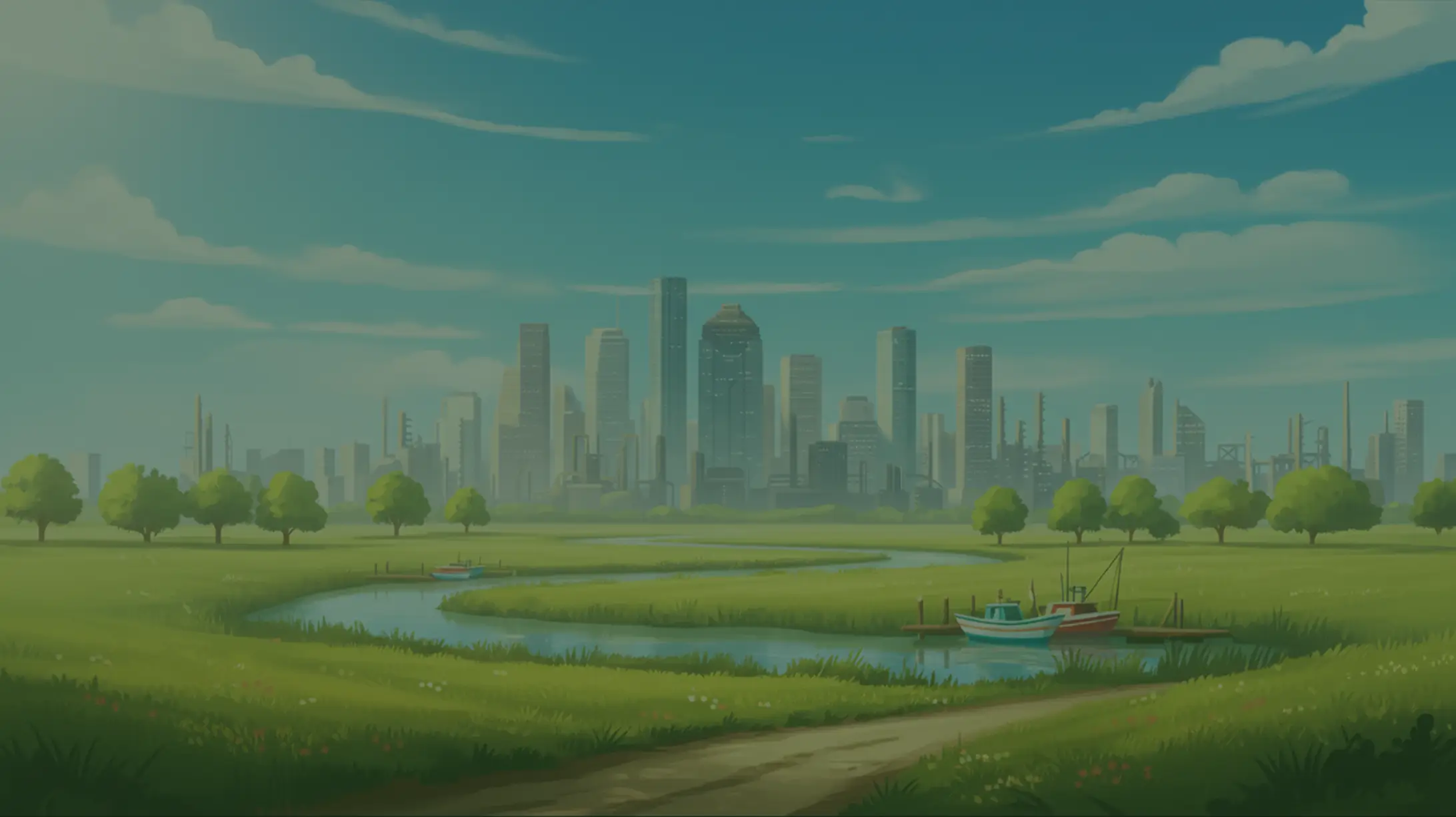An illustration of the Houston skyline.